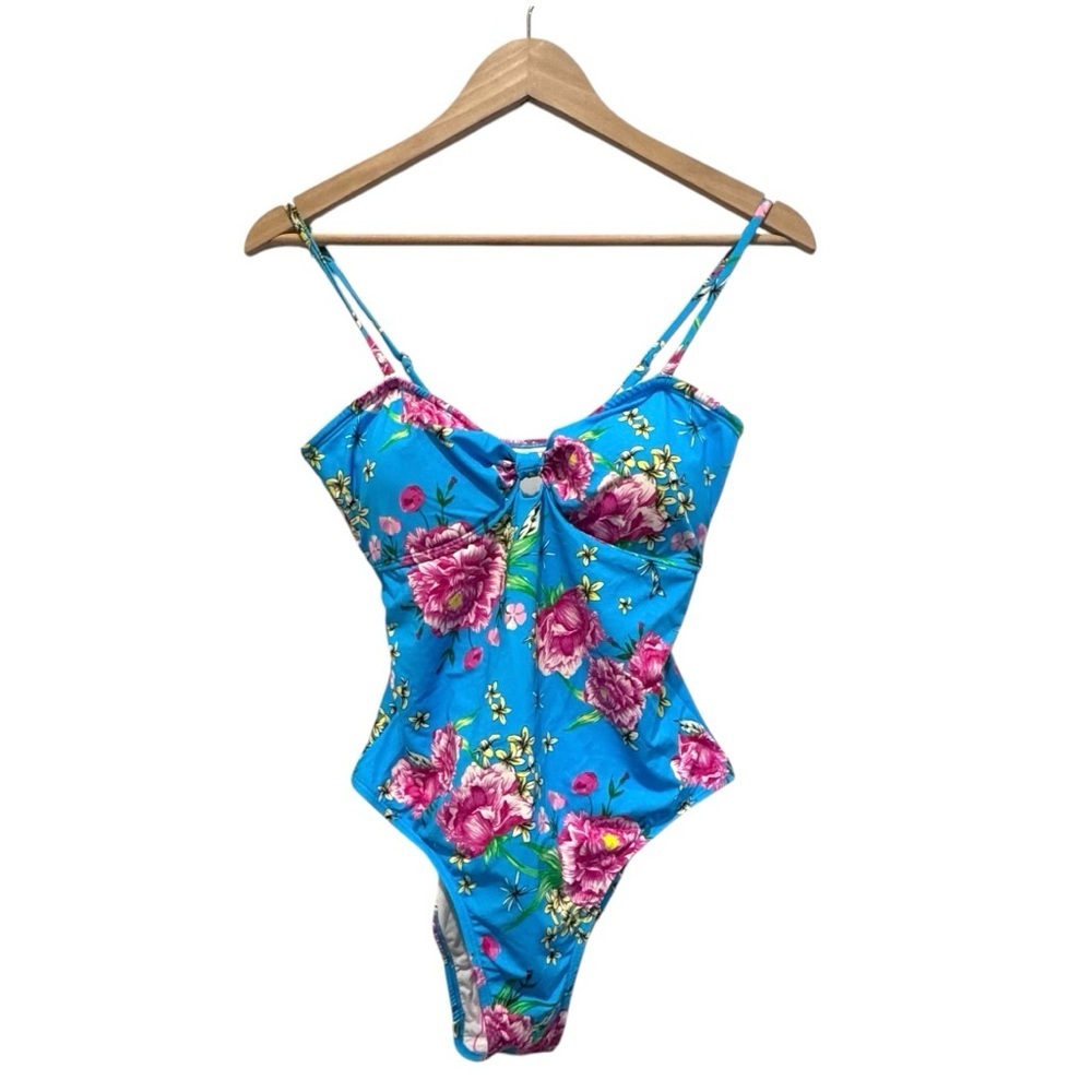 Betsey Johnson 1pc Front Knot Criss Cross Back Sky Peony Size Medium NWT